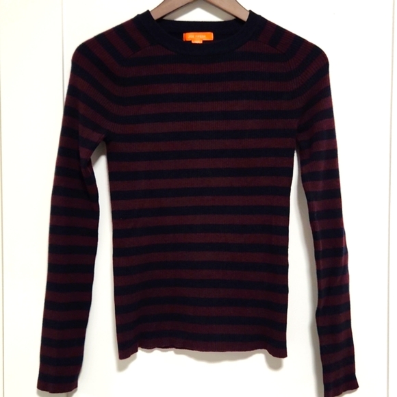 Burgundy Stripe Ribbed Knit Top - Picture 6 of 8